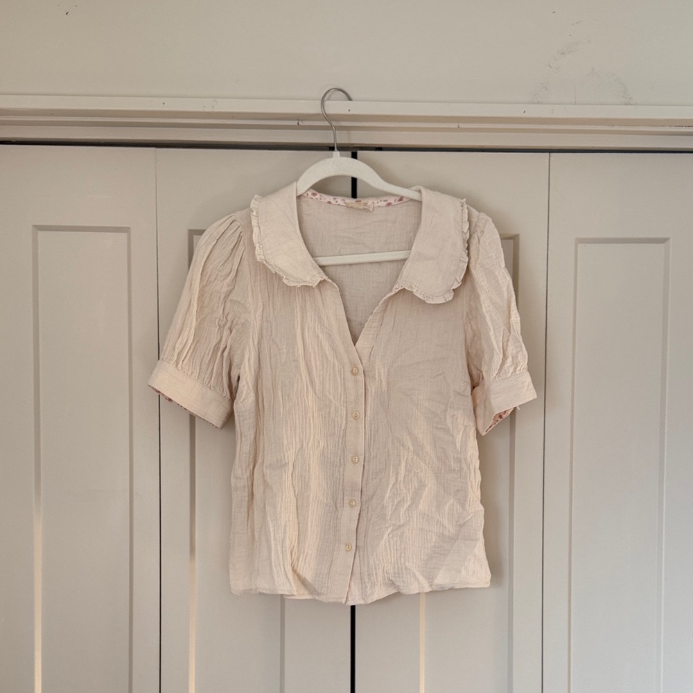 Hem & Thread Collared Top